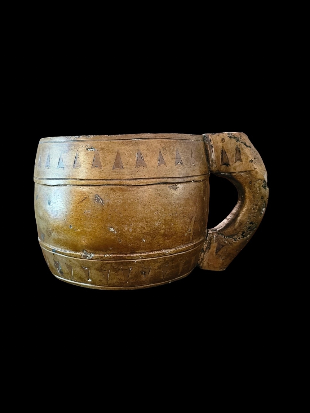 Antique Primitive Heavy Solid Brass Vessel Pot Hand Hammered Decor 6.5+lbs